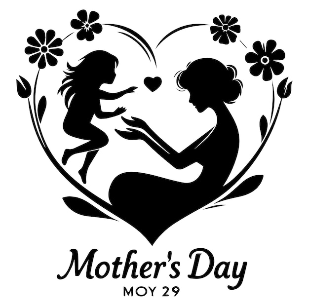 Vector mothers day vector silhouette