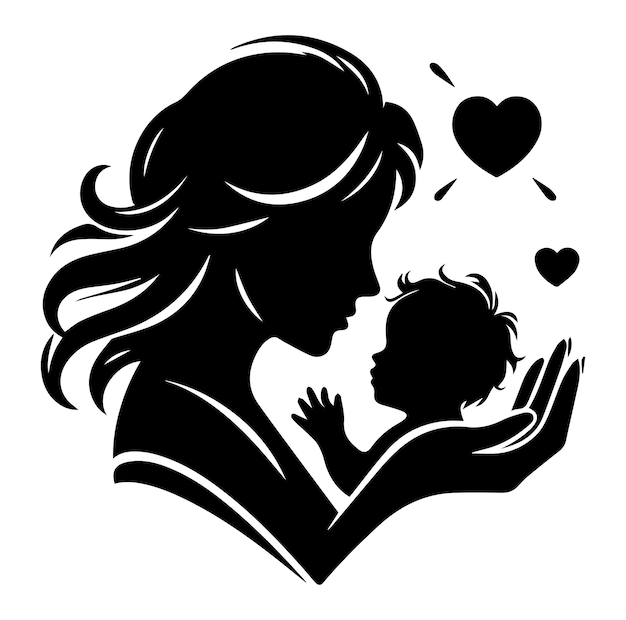 Vector mothers day vector silhouette