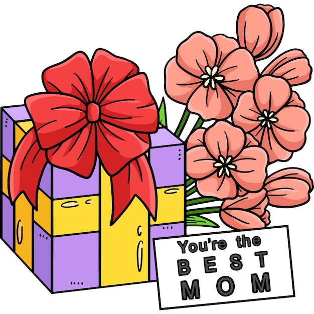 Mothers Day Your the Best Mom Cartoon Clipart