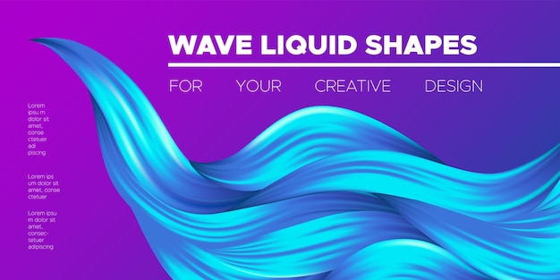 Motion background template with 3d fluid shapes