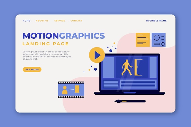 Vector motiongraphics landing page