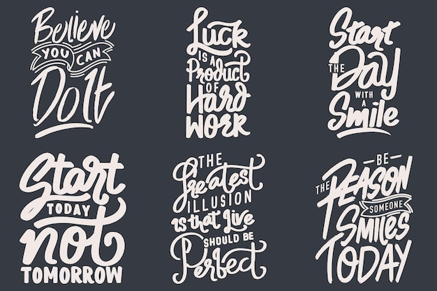 Motivation Typography Quote Design Bundle For T Shirt, Poster or Other Merchandise.