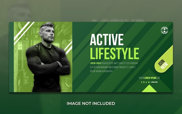 Vector motivational fitness social media banner template