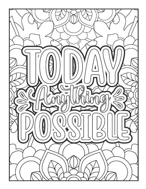 Motivational quote coloring page Inspirational quote coloring page Adult coloring page