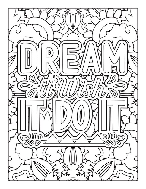 Motivational quote coloring page Inspirational quote coloring page