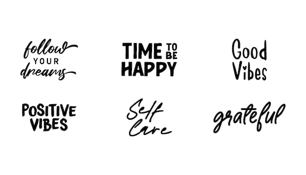 Motivational quotes bundle Inspiration and good vibes set of typographic designs