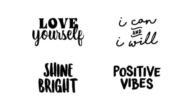 Motivational quotes bundle Inspiration and good vibes set of typographic designs