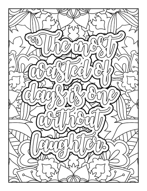 Vector motivational quotes coloring page inspirational quotes coloring page coloring page for adults