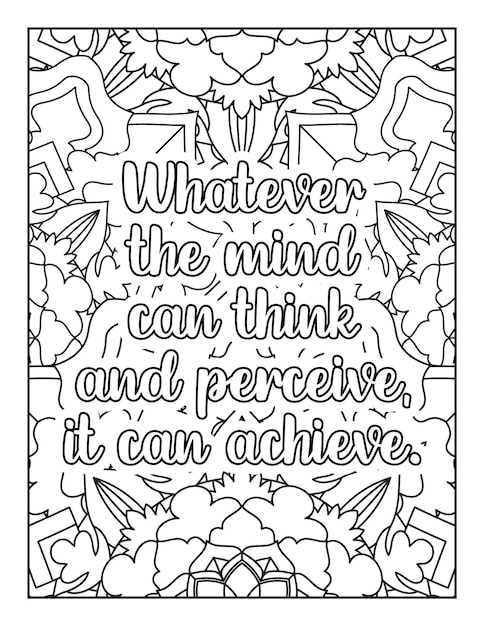 Vector motivational quotes coloring page inspirational quotes coloring page coloring page for adults