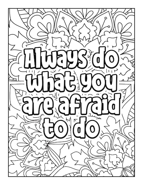 Motivational quotes coloring page Inspirational quotes coloring page Coloring page for adults