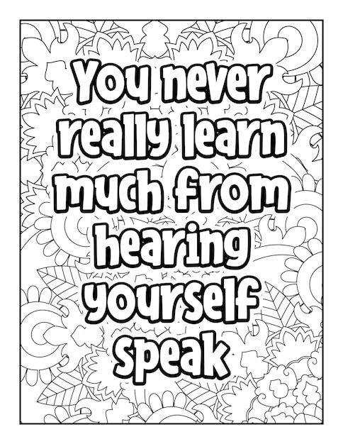 Motivational quotes coloring page Inspirational quotes coloring page Coloring page for adults