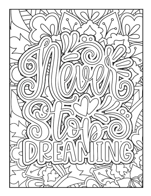 Motivational quotes coloring page Inspirational quotes coloring page Coloring page for adults