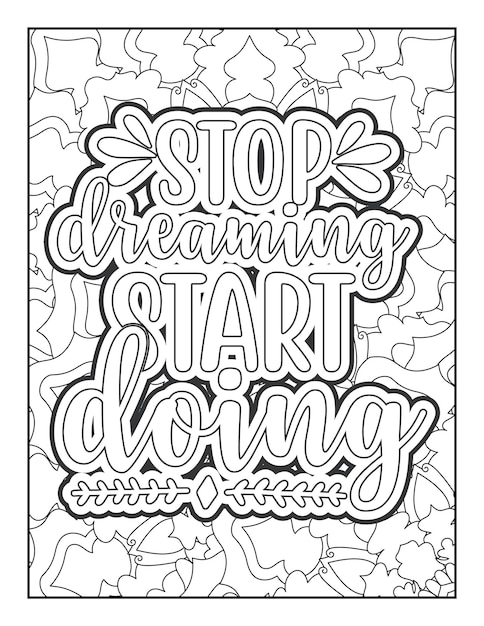 Motivational quotes coloring page Inspirational quotes coloring page Coloring page for adults