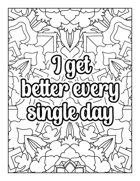 Vector motivational quotes coloring page inspirational quotes coloring page quotes coloring book page