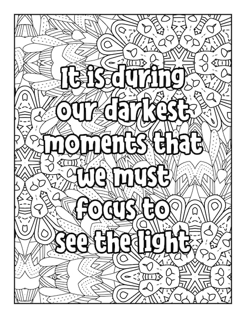 Vector motivational quotes coloring page inspirational quotes coloring page quotes coloring book