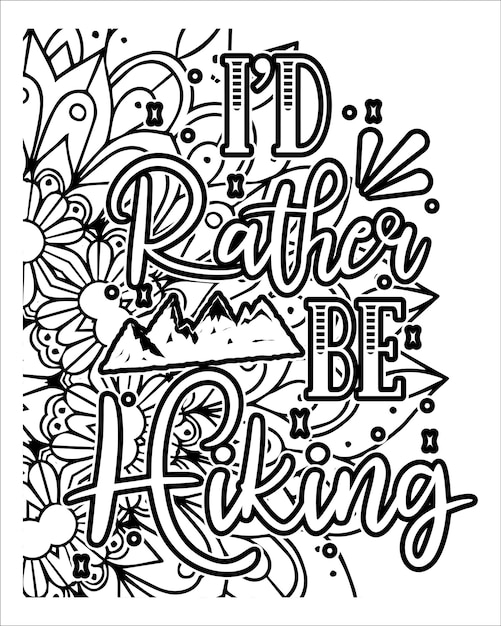 Motivational quotes coloring page