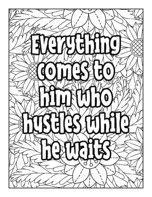 Motivational Quotes Floral Mandala Coloring Page