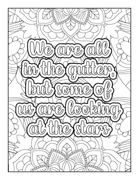 Motivational Quotes Floral Mandala Coloring Page