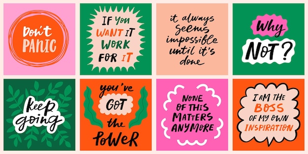 Motivational quotes to keep inspired for success lettering posters prints social media posts