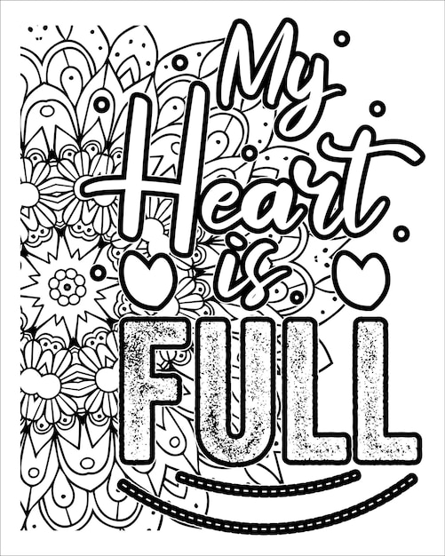 Motivational quotes lettering coloring page inspirational quotes coloring book page design