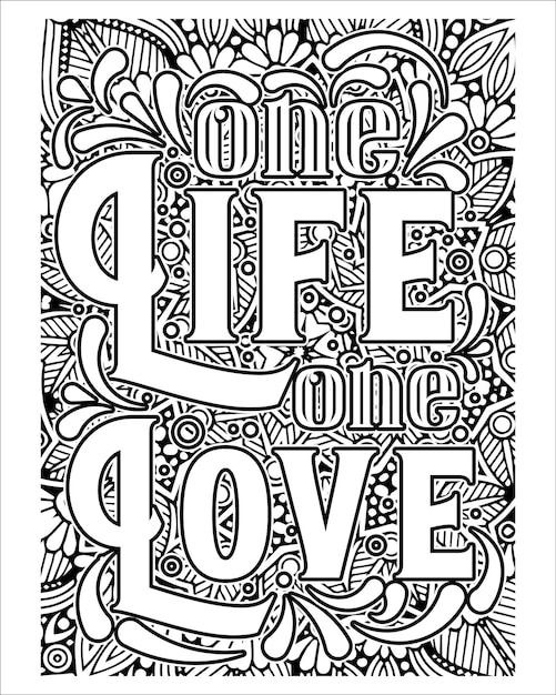 Motivational quotes lettering coloring page inspirational quotes coloring book page