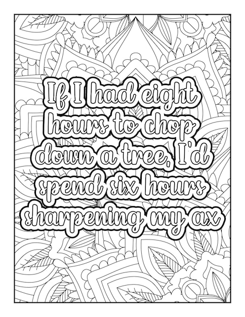 Motivational Quotes Mandala Coloring Page