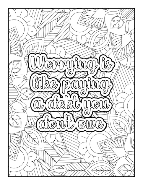 Motivational Quotes Mandala Coloring Page