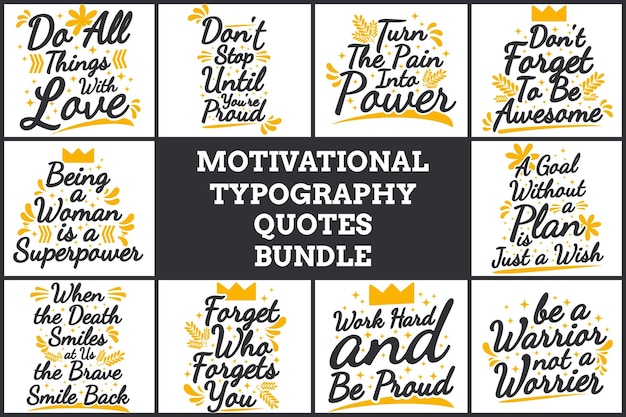 MOTIVATIONAL TYPOGRAPHY QUOTES BUNDLE VOLUME 3 FOR TSHIRT OR POSTER