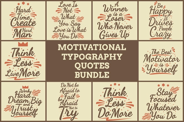 MOTIVATIONAL TYPOGRAPHY QUOTES BUNDLE VOLUME 4 FOR TSHIRT OR POSTER