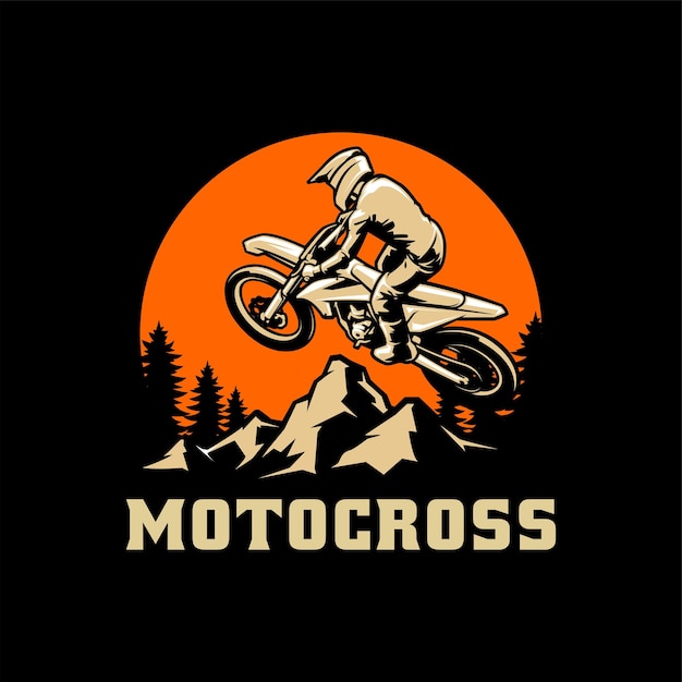 motocross action illustration vector isolated