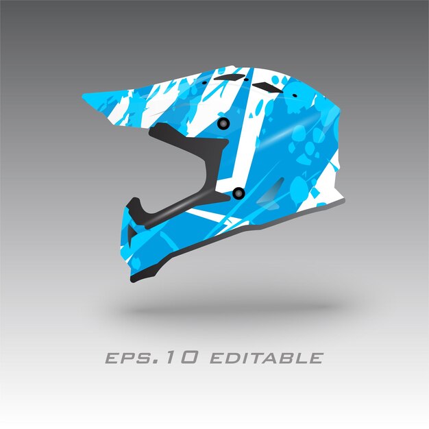 Vector motocross bike helmet wrap design vector eps10