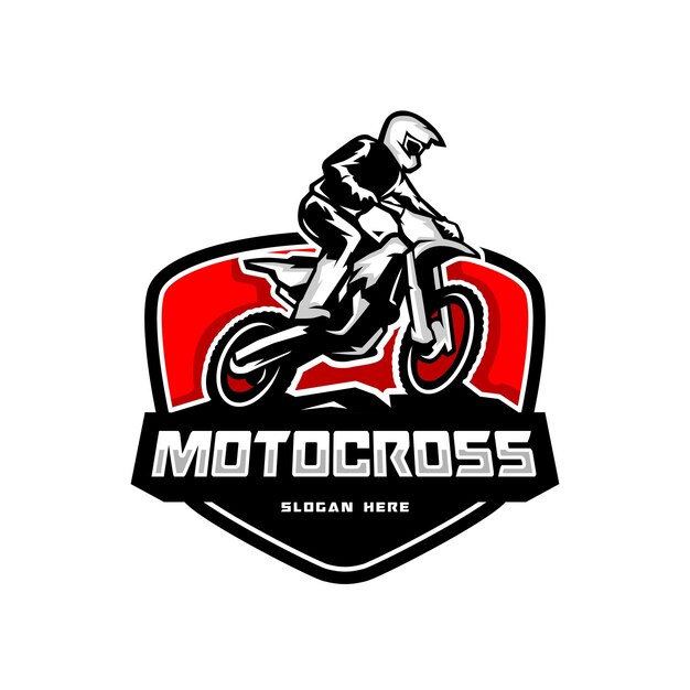 Vector motocross extreme sport logo design