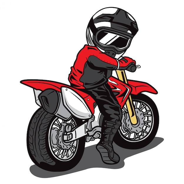 Motocross rider Cartoon vector