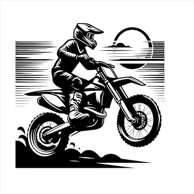 Vector motocross rider svg