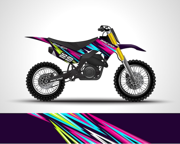 Motocross wrap decal illustration