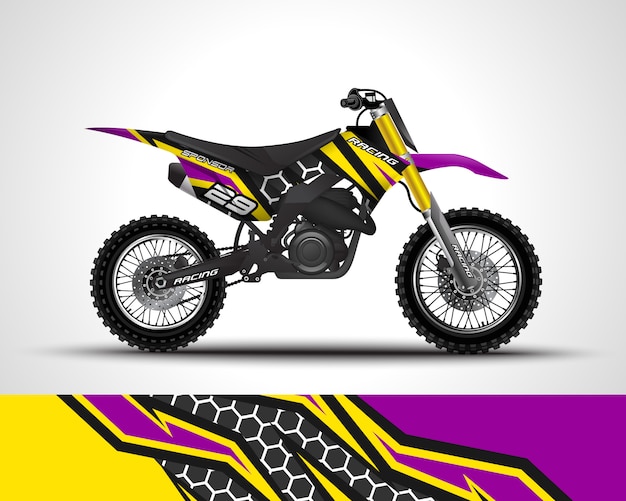 Motocross wrap decal and vinyl sticker illustration