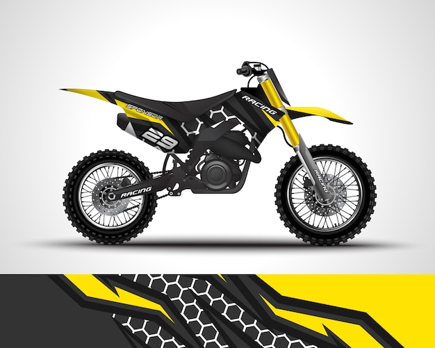 Motocross wrap decal and vinyl sticker illustration