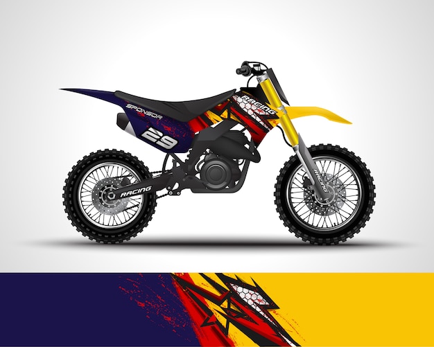 Motocross wrap decal and vinyl sticker illustration.