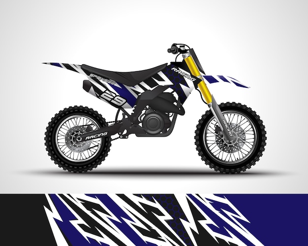 Motocross wrap decal and vinyl sticker illustration.