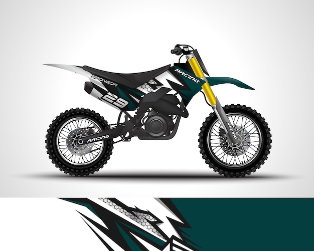 Motocross wrap decal and vinyl sticker illustration.