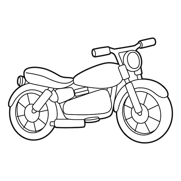 Motocycle Coloring Page Isolated for Kids