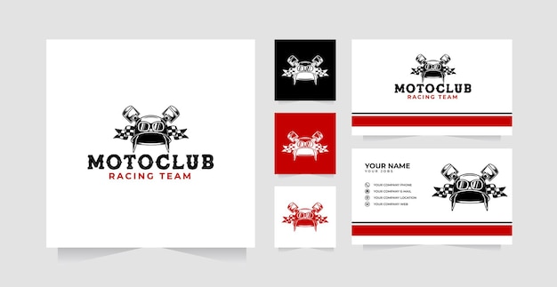 Motor club Logo Design Template and business card