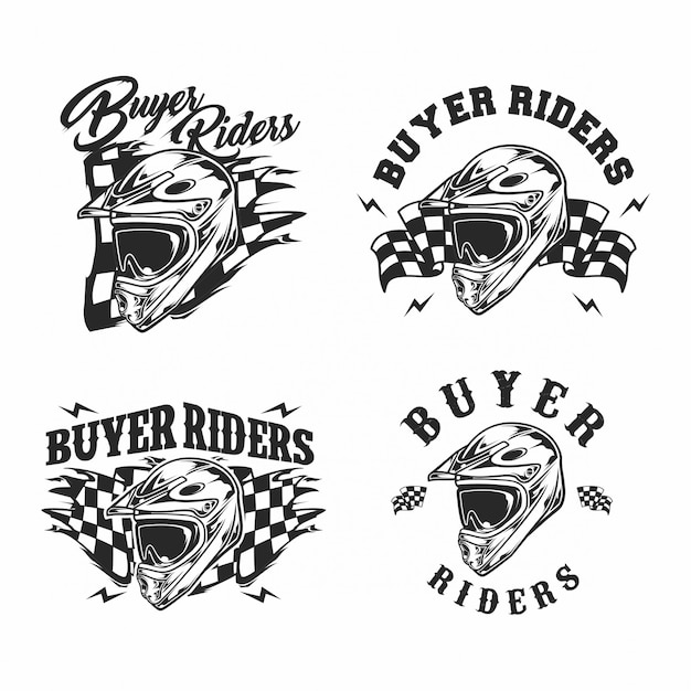 Motor cross helmet vector 