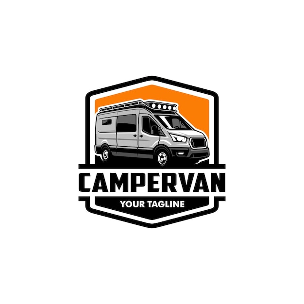 Motor home camper van RV logo vector