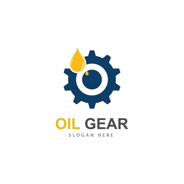 Motor oil logo drop lubricant and gear vector illustration