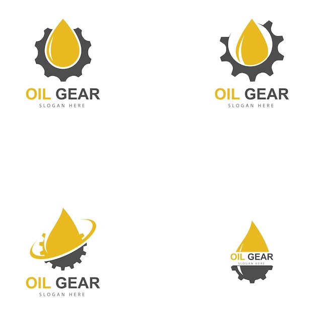 Motor oil logo drop lubricant and gear vector illustration