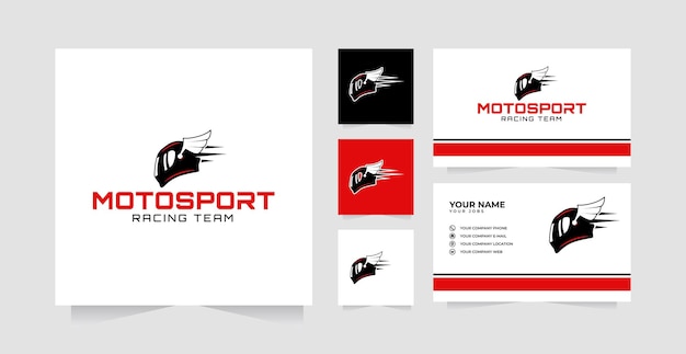 Motor sport Racing Logo Design Template and business card