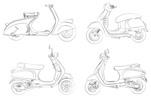 Motorbike cartoon coloring page for kids