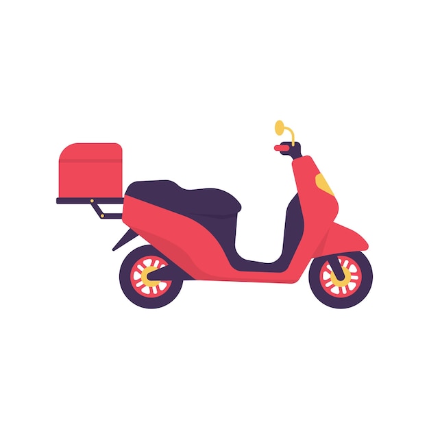 Motorbike for food delivery service online ordering concept