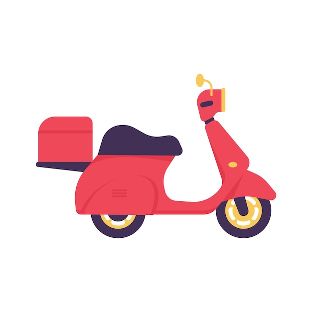 Motorbike for food delivery service online ordering concept